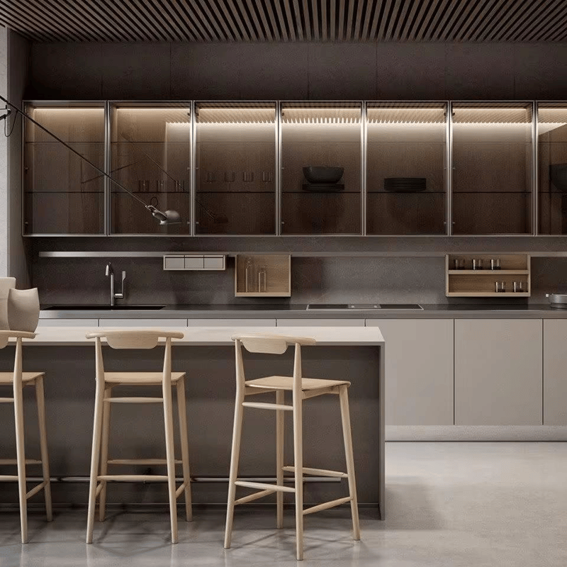 Modular Modern Eco-Friendly Storage Sink Solid Wood Carcase Acrylic Surface Door Hinge Faucet Base Kitchen Cabinet