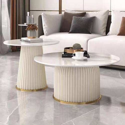 Luxury Modern Coffee Table Set with Elegant Metal Base