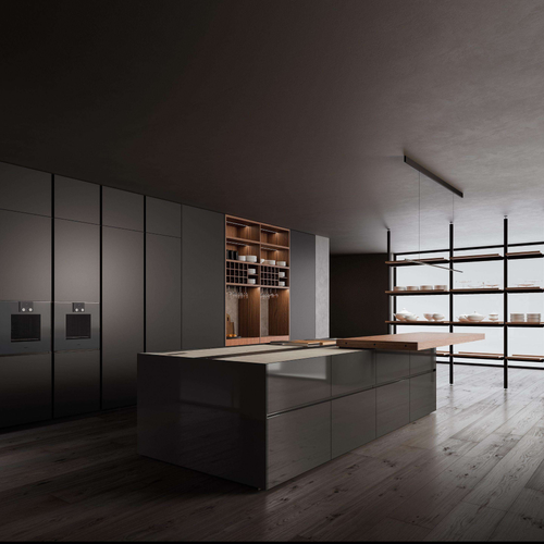 Custom Minimalist Black for Egger Board Kitchen Cabinet Termite Proof Durable Made Artificial Marble for Apartment Use for