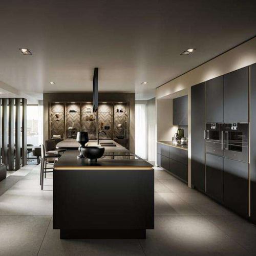 Custom Modular Melamine Kitchen Cabinet with Faucet for Modern Apartment and Villa Kitchens