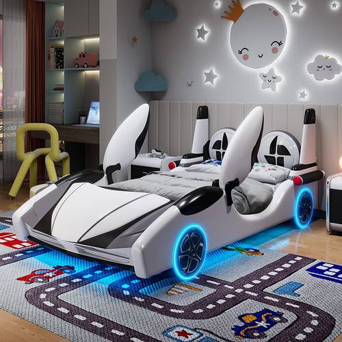 Boys' crib with a creative jet plane design