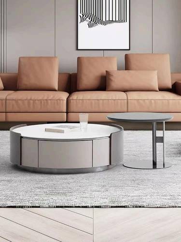 Luxury Modern Coffee Table Set with Stone Top