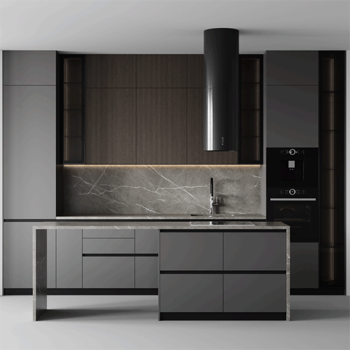 Custom Melamine Board Modular Kitchen Cabinets Ready to Assemble for Apartments with Faucet & Hinge Accessories