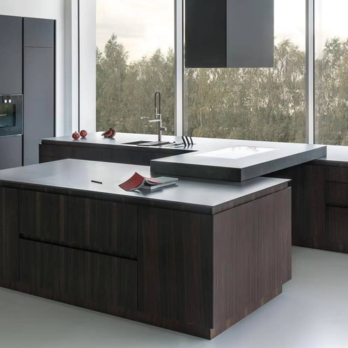 Design Wall Pantry Organiser & Island for Apartment & Villa Luxury Melamine Modular Kitchen Cabinets with Faucet