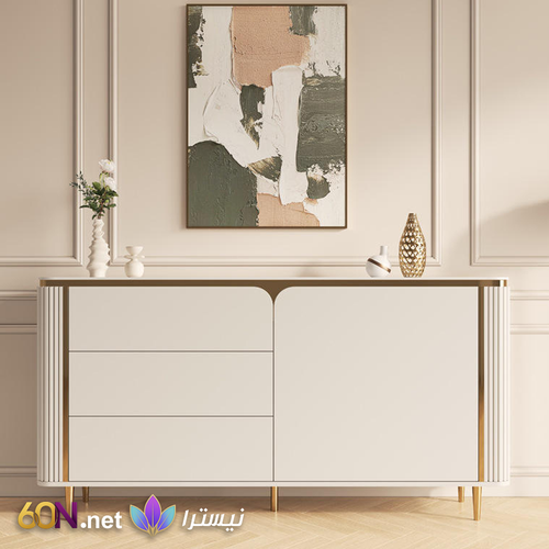 Modern Luxury Side Cabinet with Drawers & Storage Shelves