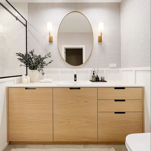 Customized Modern Design Bathroom Sink Cabinets Modular Wall Hanging Bathroom Vanity