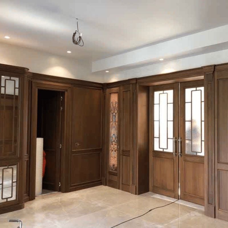 Automatic Luxury Kitchen Cabinet Range With Quartz Countertop and LED Lighting