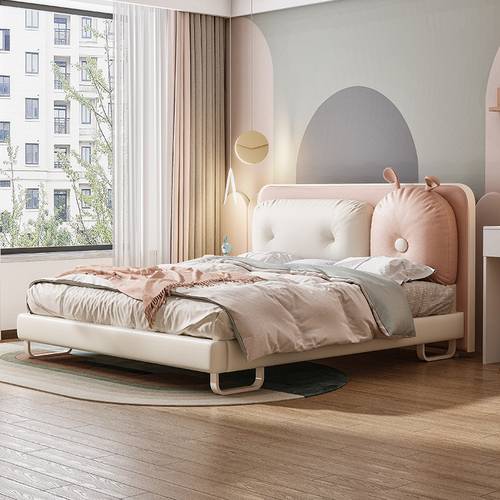 Modern Kids & Next Generation Dual-Panel Rabbit Upholstered Bed