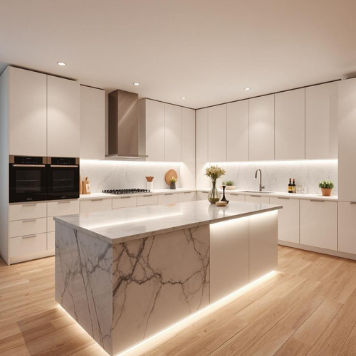New Design Modular Eco-Friendly Waterproof Modern Acrylic Wooden Kitchen Cabinet with Faucet Accessory and 5-Year Warranty