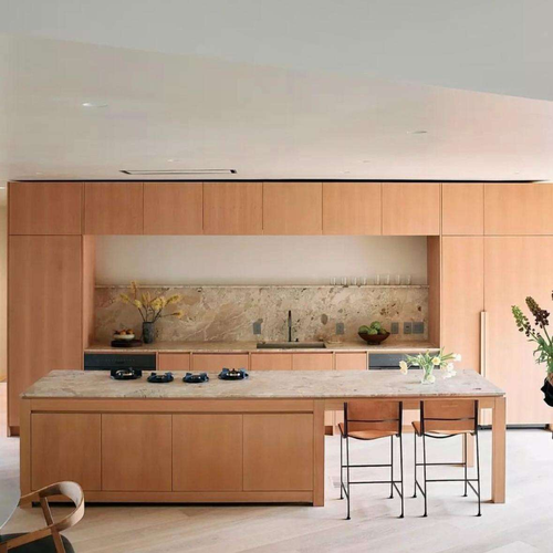 Modern High-End Custom Modular Elegant Dining Apartment Furniture with Faucet Accessory White Melamine Board Kitchen Cabinets