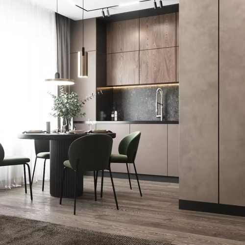 Automatic Factory Hot Sale Luxury Kitchen Cabinet Wood Material Flat Pack Color for Sale