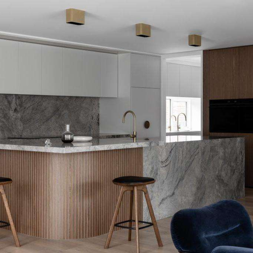 Custom Full Kitchen Cabinet Set Australian Standards Stainless Wood Furniture Sintered Stone Countertop for Dining for Villa