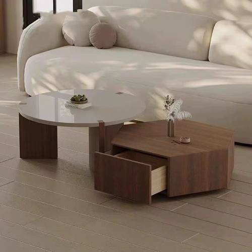 Luxury Modern Coffee Table with Storage Drawers