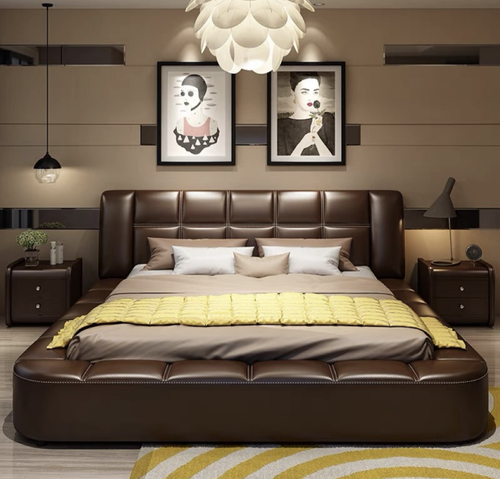 Modern Luxury Leather Bed with Premium Upholstered Design