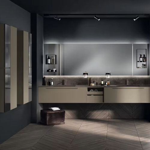Modern Style Vanity Cabinet Wash Basin Bath Mirror Cabinet Dresser Makeup Top Led Hotel Bathroom Vanity