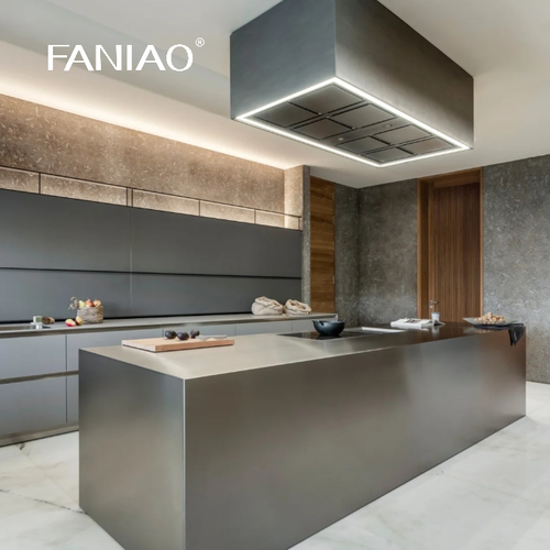 Customized 304 Stainless Steel Integral Kitchen Cabinet with Acrylic Door Panel and Faucet Accessory