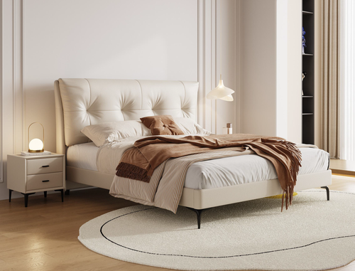 Luxury Modern Bed with Elegant Upholstered Design