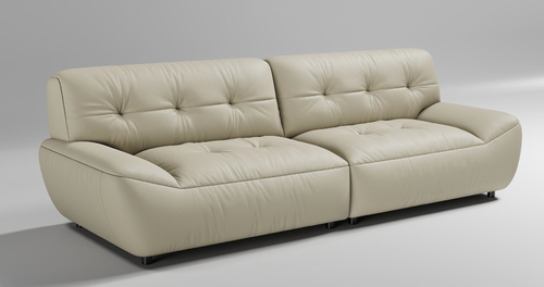 Soft leather sofa with a modern, understated design