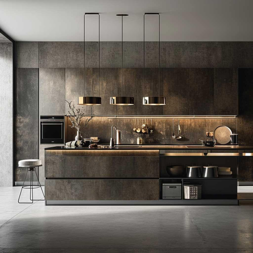 Customised Cherry Wood Kitchen Cabinet Acrylic Door Panel Built-In Cupboard Faucet Drawer Slide Hinge for Dining Mall Projects