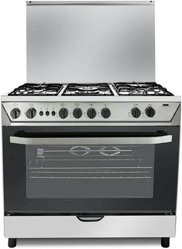 فرن غاز هام - 5 شعلات - 90×60 سم - ستيل - أمان كامل (كود: HM90GF)
