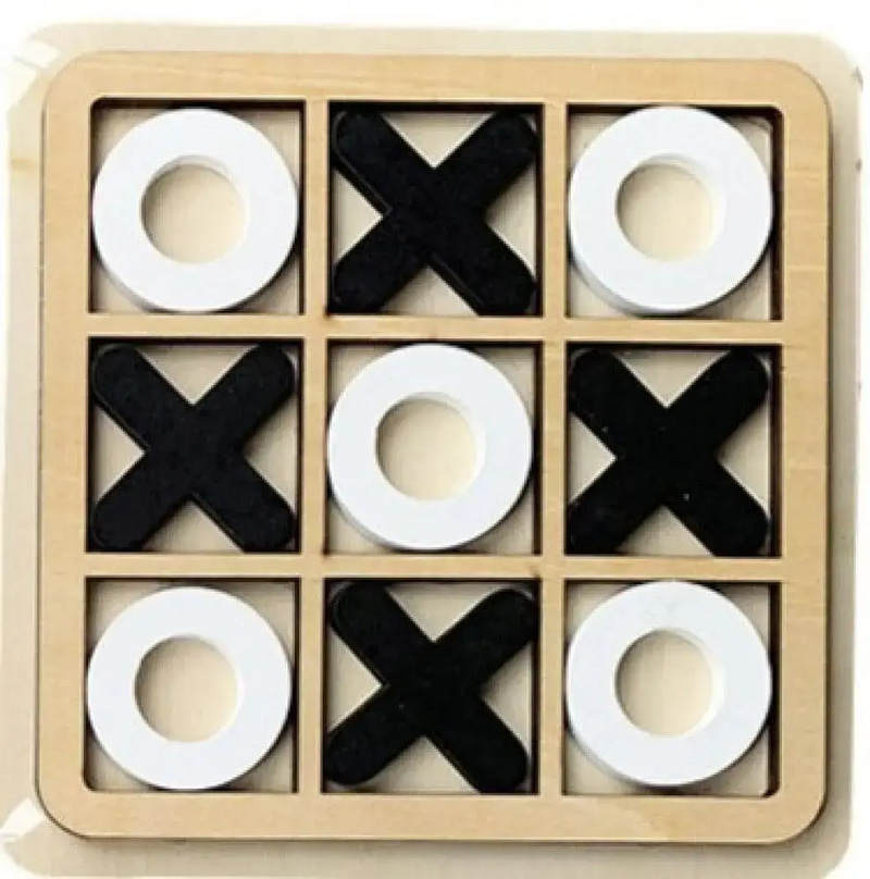لعبة اكس او XO الخشبية  حجم كبير 24x24 سم اللون عشوائي