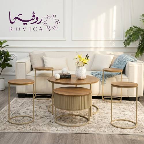 طقم طاولات متداخلين متعدد الألوان Rovica