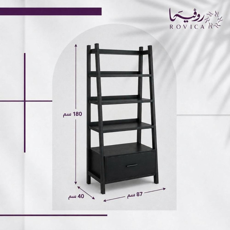 وحدة رفوف تخزين خشبية مع درج مقاس   Rovica