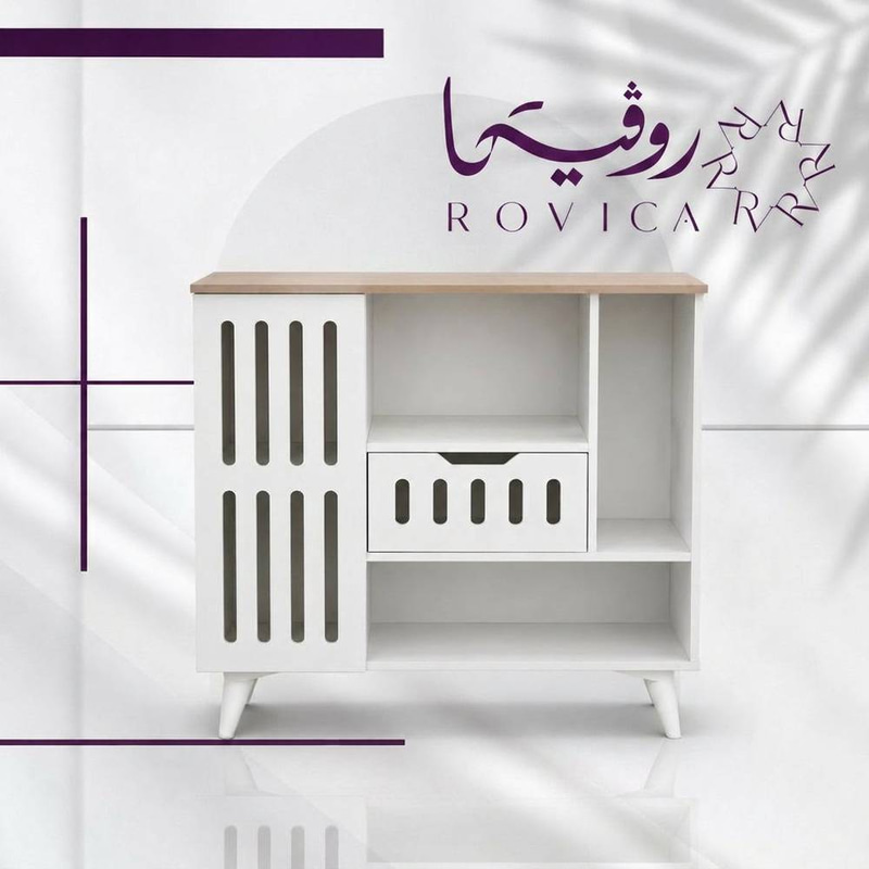 ركن قهوة أبيض بسطح خشبي Rovica