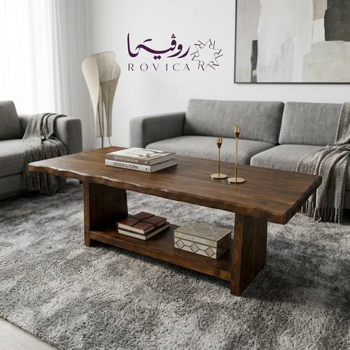 طاولة قهوة خشبية برف سفلي مودرن  Rovica