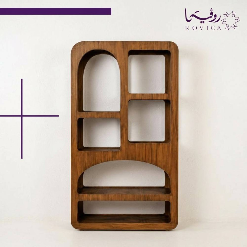 دولاب تحف خشبي بتصميم عصري وأرفف عرض مفتوحة  Rovica