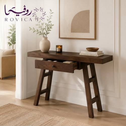 مدخل كونسول خشب بني غامق مع درج  Rovica