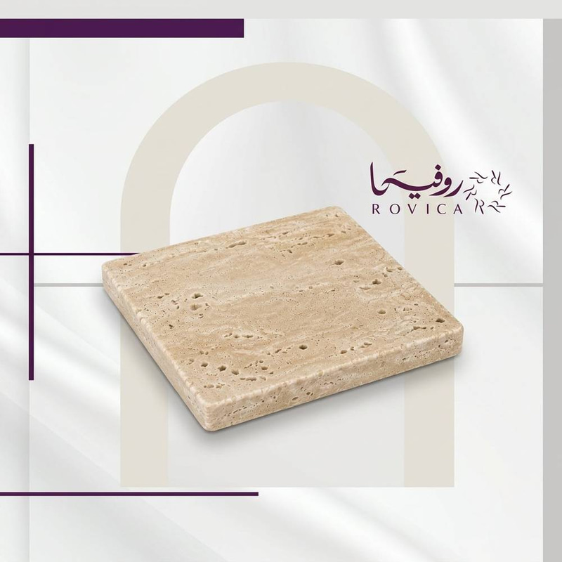 قاعدة أكواب رخام ترافنتينو مربعة  Rovica