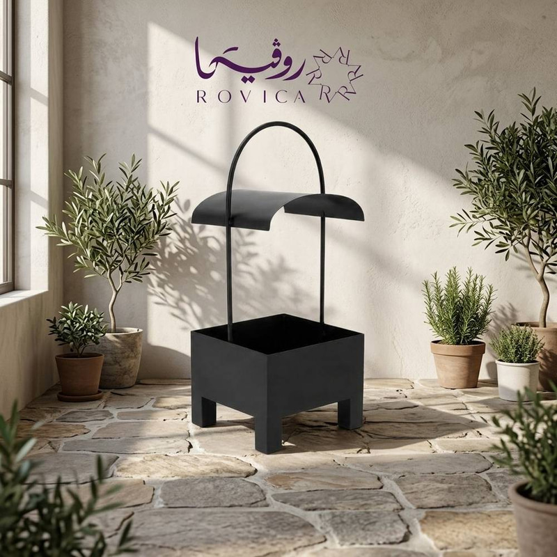 حامل فحم حديد أسود بتصميم عصري  Rovica