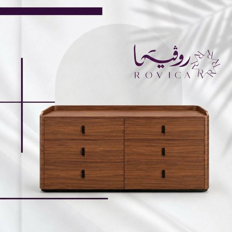 دولاب بوفيه  ركن كافيه خشبي بني  Rovica
