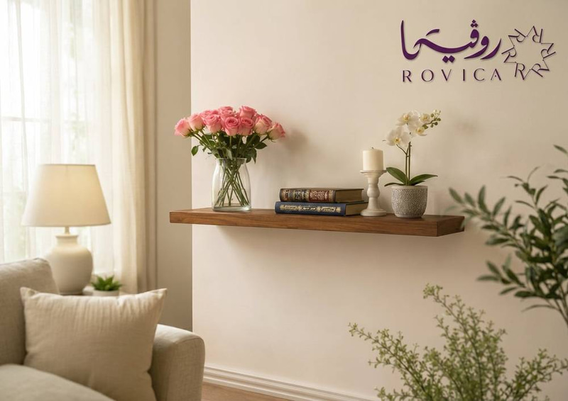 رف خشب كلاسيكي عائم بتصميم جداري  Rovica