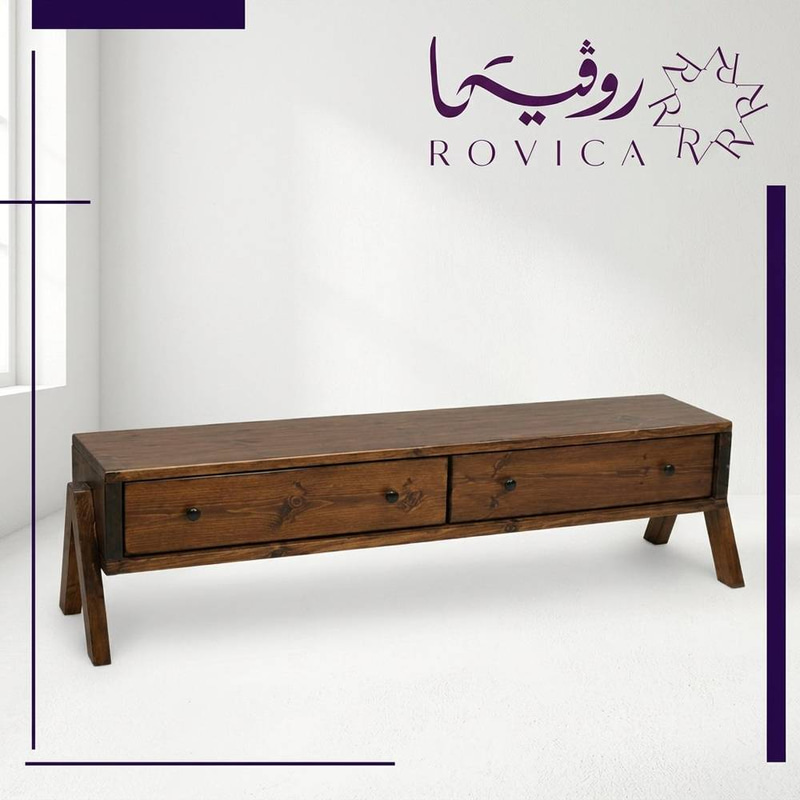 طاولة تلفزيون بدرجين بني Rovica