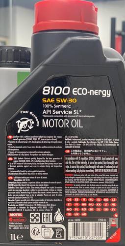 Motul | 8100 Eco-nergy 5W-30 100% Synthetic Motor Oil 1L