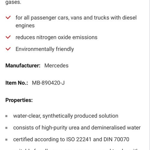 Mercedes-Benz | Genuine AdBlue Diesel Exhaust Fluid (DEF) - 10L