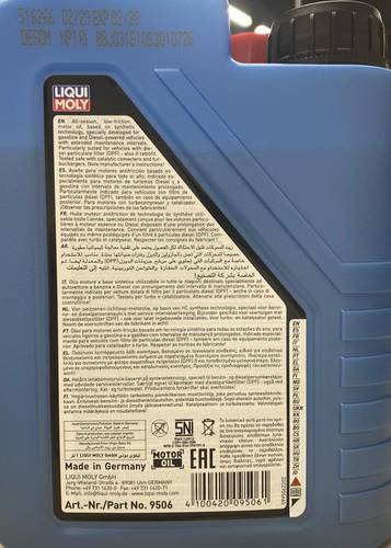 LIQUI MOLY Longtime High Tech | 5W-30 Synthetic Technology Low-Friction Motor Oil - 1L
