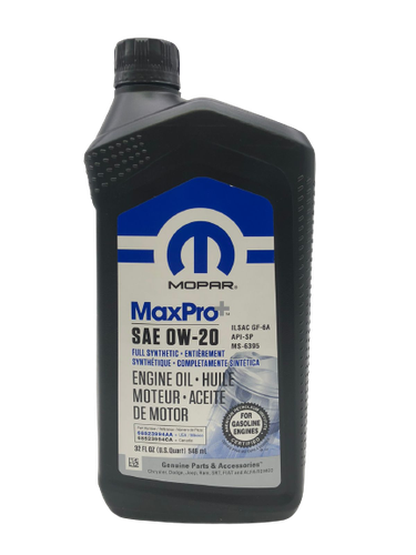Mopar| MaxPro+ SAE 0W-20 Full Synthetic Engine Oil – 946ml