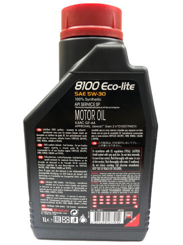 MOTUL | 8100 Eco-lite 5W-30 dexos1 Gen3 Full Synthetic Engine Oil - 1 Liter