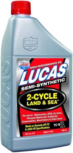 LUCAS | OIL SEMI-SYNTHETIC 2-CYCLE LAND & SEA MOTOR OIL - Capacity 946ml