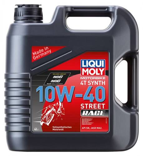 ليكوي مولي | زيت محرك دباب 10W-40 تخليقي بالكامل 4T ستريت ريس 4 لتر.