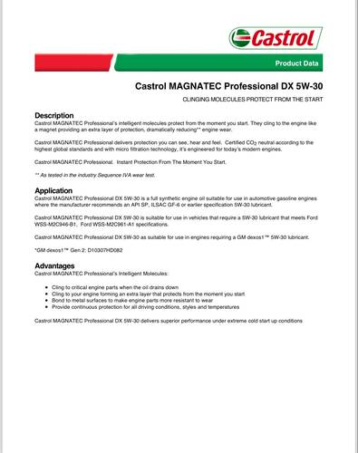 Castrol | MAGNATEC 5W-30 Full Synthetic Motor Oil – 1L