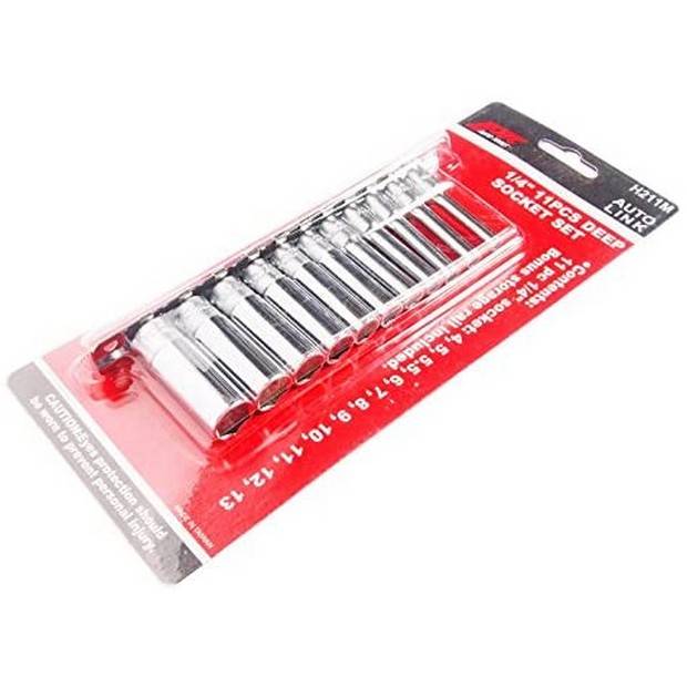 JTC 1/4 11PCS DEEP SOCKET SET 