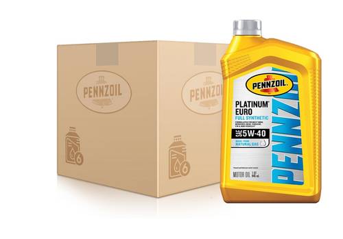 Pennzoil | Platinum Euro 5W-40 Full Synthetic Motor Oil Case - 946ml (Pack of 12 Bottles)