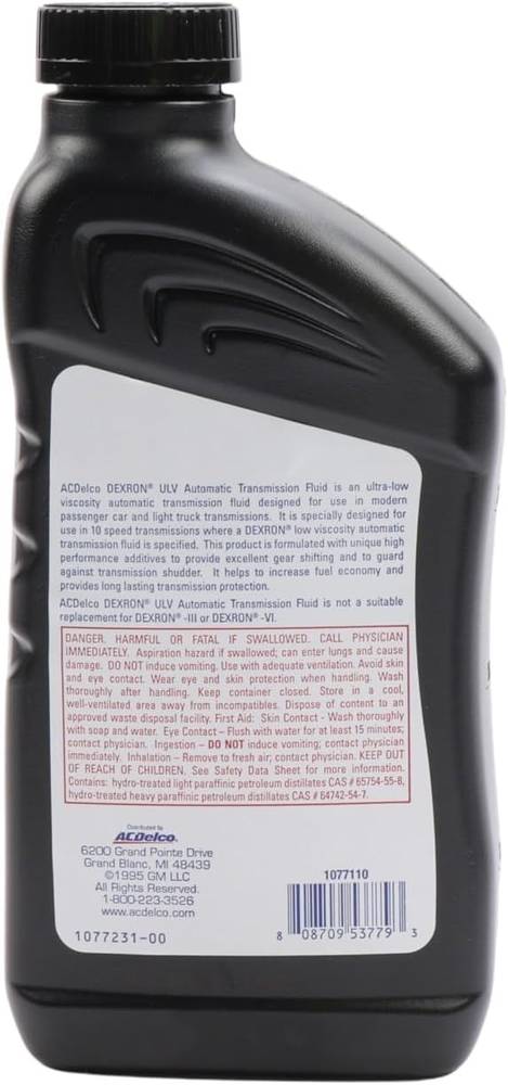AC DELCO | DEXRON ULV Automatic Transmission Fluid - 946ml