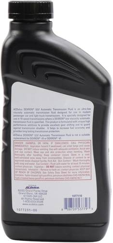 AC DELCO | DEXRON ULV Automatic Transmission Fluid - 946ml