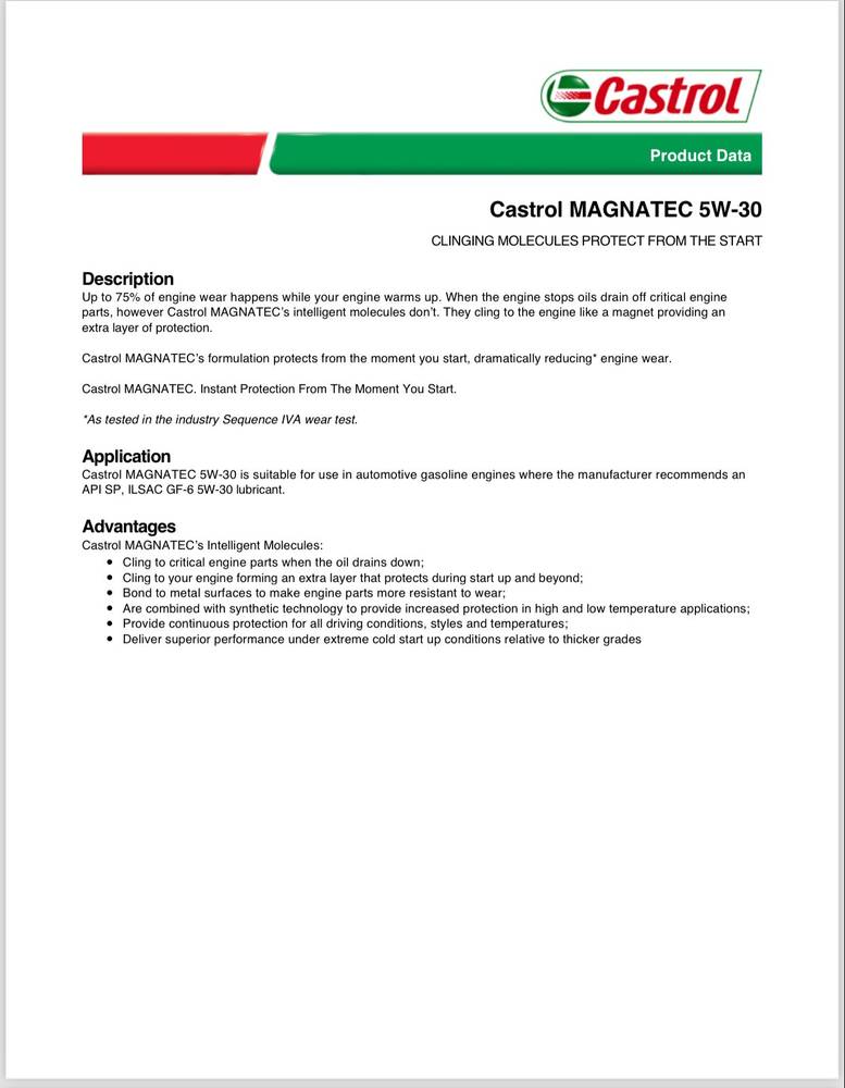 Castrol | MAGNATEC 5W-30 Motor Oil 5L