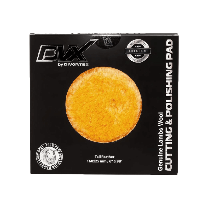 DVX | GENUINE LAMBS WOOL CUTTING & POLISHING PAD YELLOW - 160x25mm 